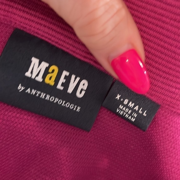 Anthropologie Maeve Off Shoulder Top Ribbed Collared Snap Front Long Sleeves XS - Picture 8 of 11